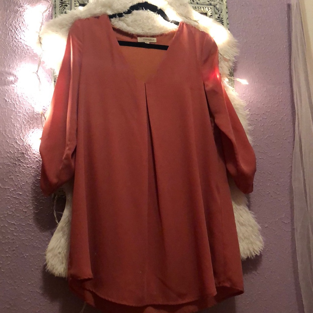 Carmela v-neck shirt dress